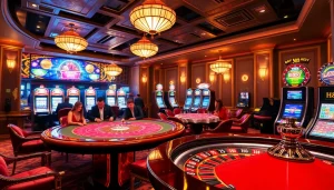 Experience thrilling gameplay at Hi88 casino with vibrant slot machines and poker action.