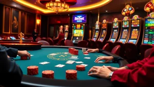 Experience the excitement of 8kbet in a luxurious casino atmosphere with high-stakes poker.