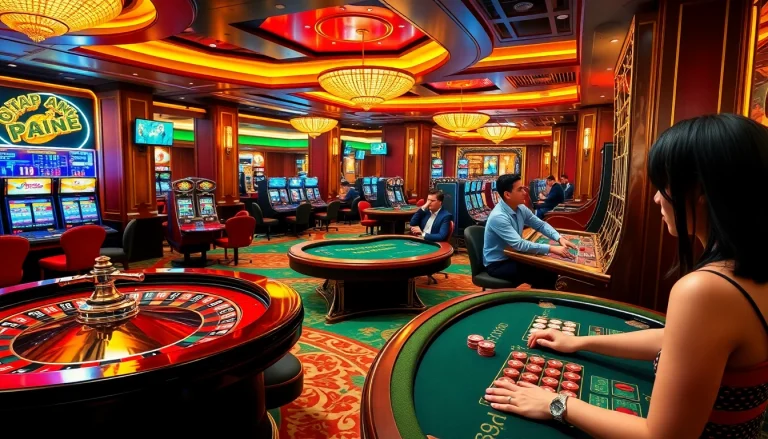 Players enjoying an exciting gaming experience at MM88's online casino with dynamic slot machines and roulette.