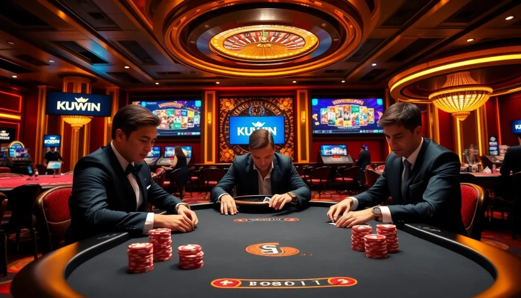 Experience high-stakes poker action at KUWIN's luxurious casino.