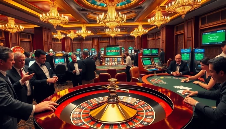 Experience the thrill of iwin gaming with a vibrant casino scene featuring roulette tables and poker chips.