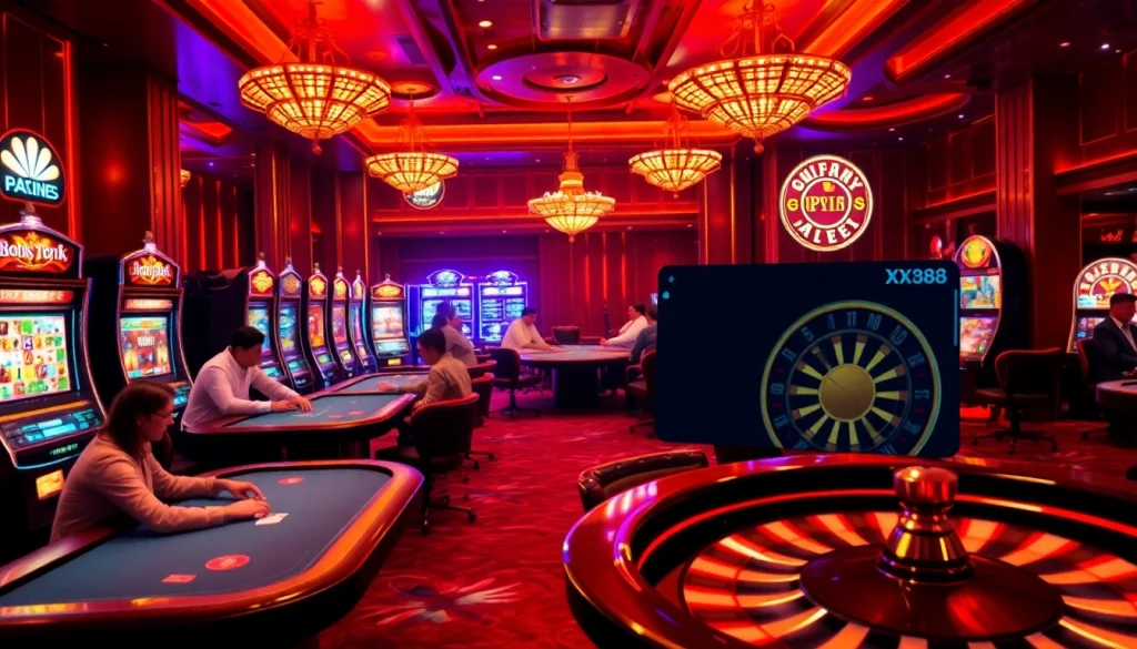 Immerse yourself in the excitement of gambling at https://xx88.se.net/ with a dynamic casino scene featuring poker and roulette.