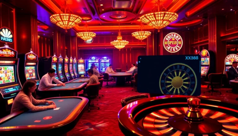 Immerse yourself in the excitement of gambling at https://xx88.se.net/ with a dynamic casino scene featuring poker and roulette.