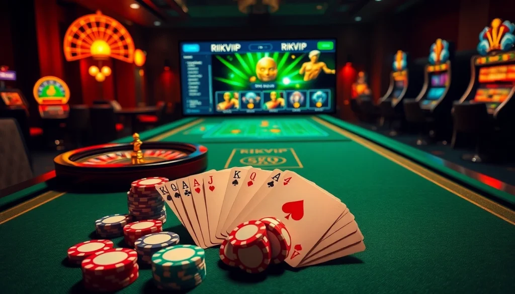 Engage in thrilling gameplay at RIKVIP's dynamic online casino, showcasing exciting games and live dealer action.