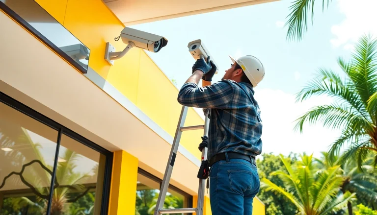 Instalación de soporte técnico en cámaras de seguridad con un técnico y tecnología moderna en Costa Rica.