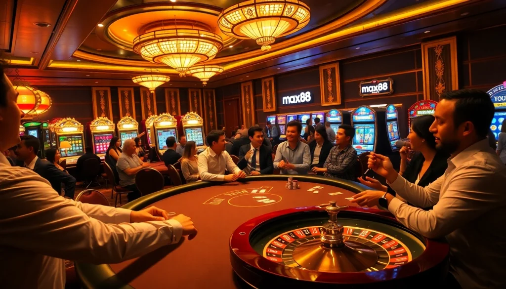 Engaged players experience the thrill of max88 casino games in a luxurious setting.