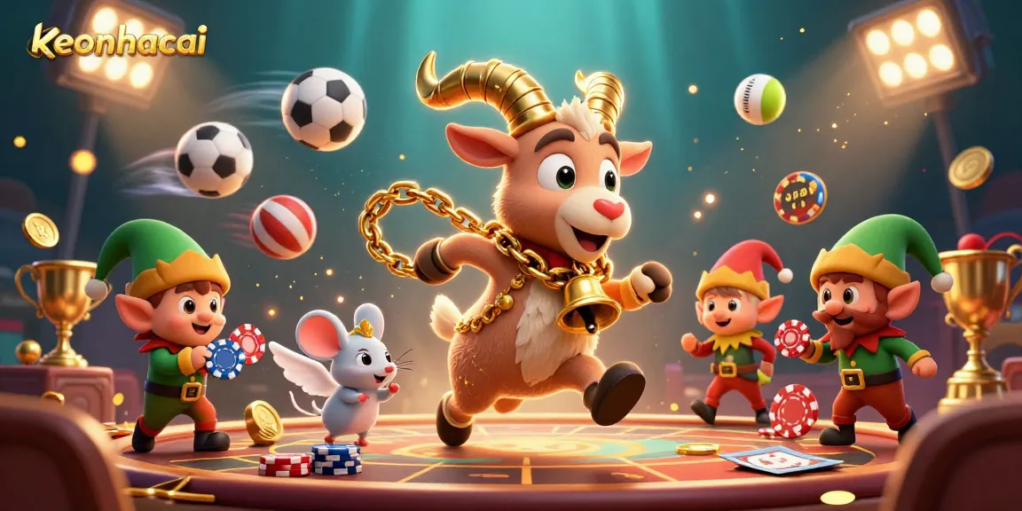 Engage with thrilling keonhacai action in a festive casino setting featuring a Krampus goat.